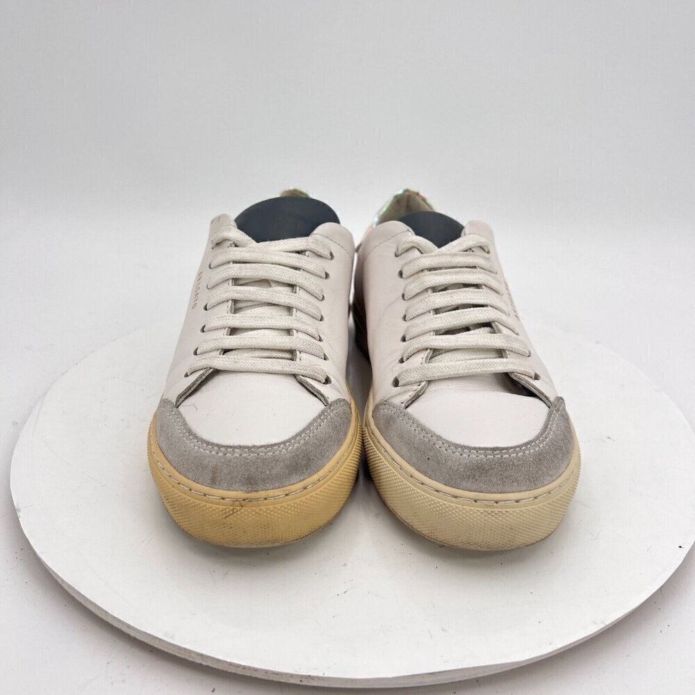 Axel Arigato Clean 90 Women Size 6 White Leather Grey Suede Low Top Casual Shoes - Picture 2 of 14